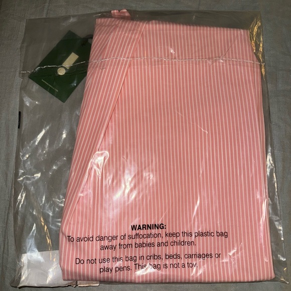 Daily Drills Dusty Rose and White Striped Poplin Pants - Picture 2 of 4